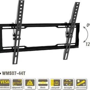 TV NOSAČ ZA LCD DIJAGONALE 66-140 cm, NAGIB 0-12 +CLASS WMS07-44T
