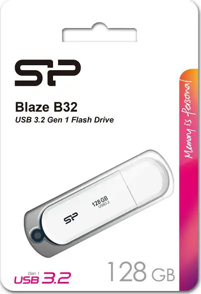 SP USB 3.2 FLASH DRIVE BLAZE B32 128GB WHITE