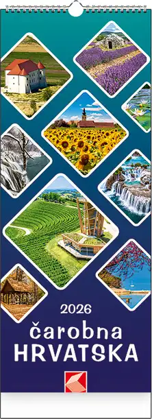 Kalendar "Čarobna Hrvatska" uski okomiti, 13 listova, spirala 000012337