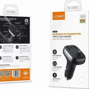 FM TRANSMITER I AUTO PUNJAČ LDNIO C704Q 2*USB + PD TIP C + KABEL C NA LIGHTNING