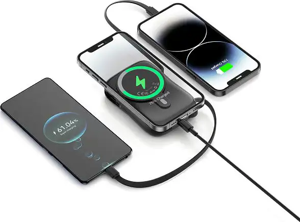 MAXMOBILE POWER BANK WIRELESS Magsafe C1020W 10000mAh 20W PD USB-C crni - Slika 4