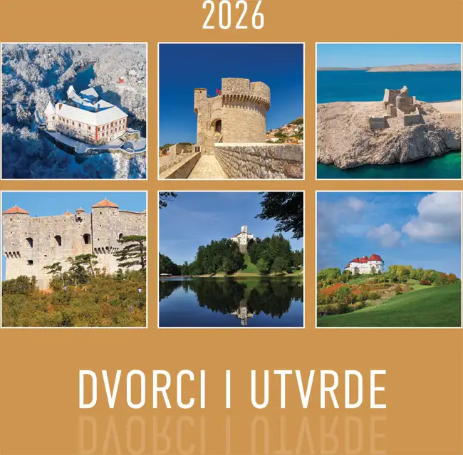 Kalendar "Dvorci i utvrde 2026" 13 listova, spirala