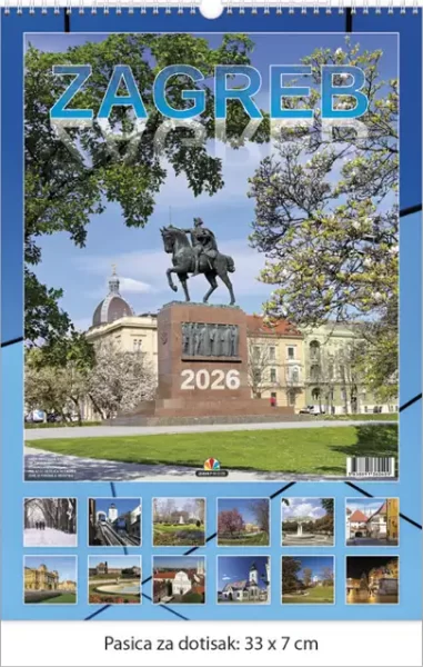 Kalendar "Zagreb 2026", 13 listova spirala, 000010396