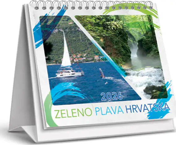 Kalendar stolni mali "Zeleno-plava Hrvatska" 13 listova, spirala