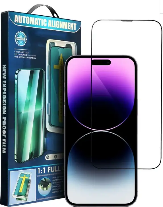 5D Full Glue Tempered Glass for iPhone 16 Pro / 17 / 17 Pro black + applicator