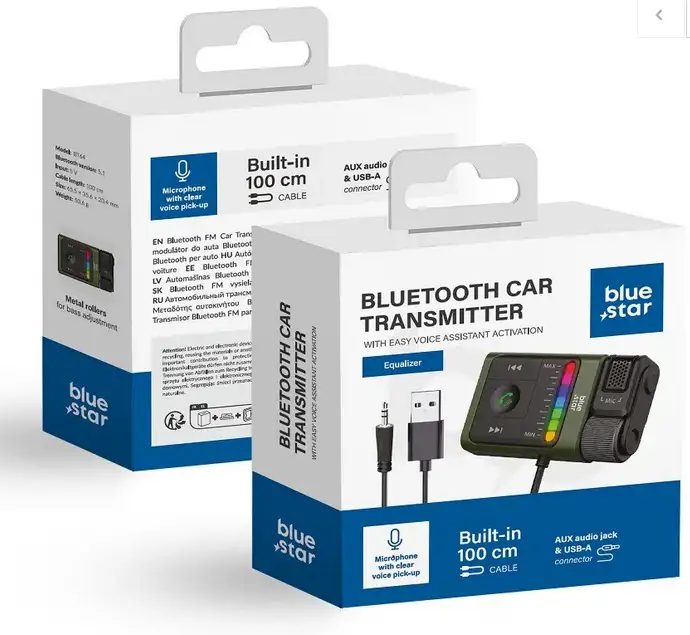 BLUE STAR transmitter FM bluetooth Equalizer BT64 black