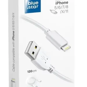 Kabal USB A to Lightning Blue Star Lite 3A 1,2 m bijeli