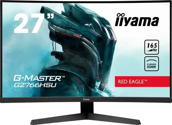 iiyama 27" G2766HSU-B1, Full HD 1920x1080, 16:9, 250 cd/m2, 165Hz refresh rate, 1 ms, curved VA panel, FreeSync, DisplayPort x 1 (v.1.4), HDMI x 2 (v.2.0), Headphone, EAN: 4948570118861