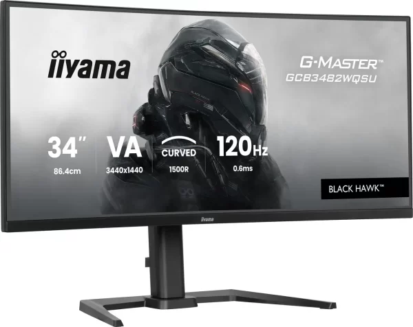 IIYAMA 34" G-Master GCB3482WQSU-B1 UWQHD (3440x1440) zakrivljeni VA, 500 cd/m2, 3000:1, 120Hz, HDMIx, DP, USB-Cx2, USB-Ax2, HAS, zvučnici