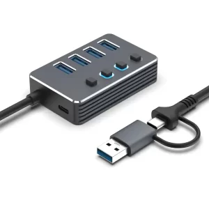Asonic 2u1 USB 3.0 4Port Hub N-UHST42