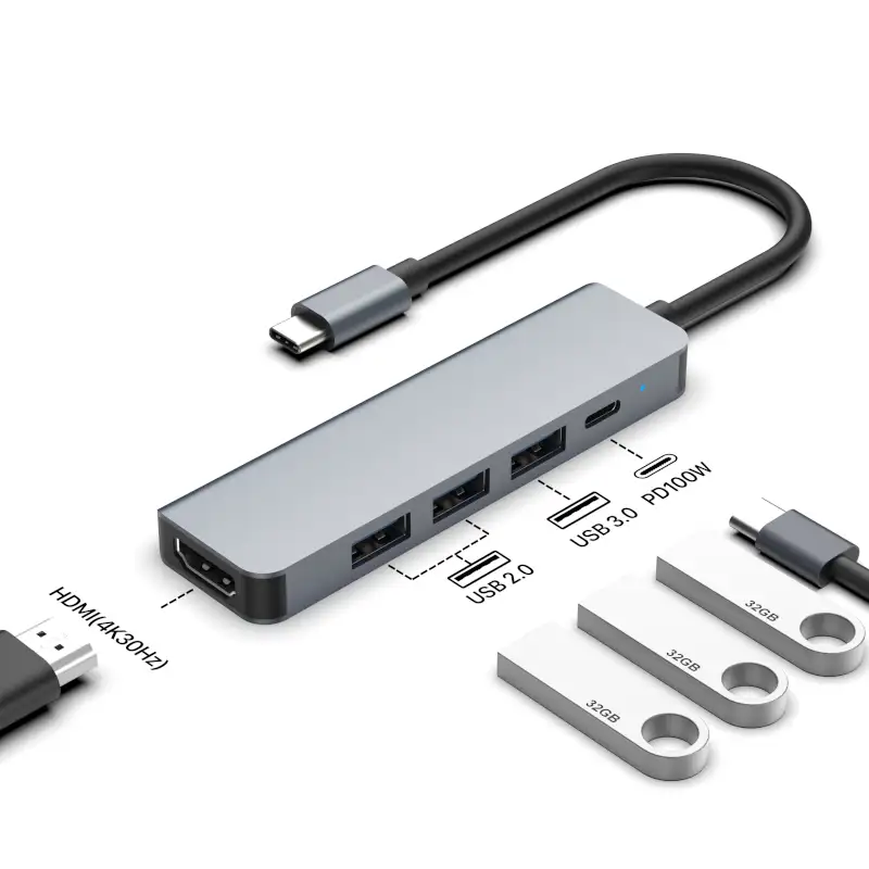 Asonic 5u1 USB C na HDMI, U2/U3.0,C, aluminij N-U3H1C5