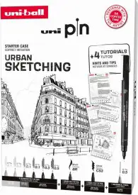 Marker Uni pin gift set Urban sketching s tutorijalom + tehnička olovka M5-228 0,5 mm u kutiji 8/1 302422228