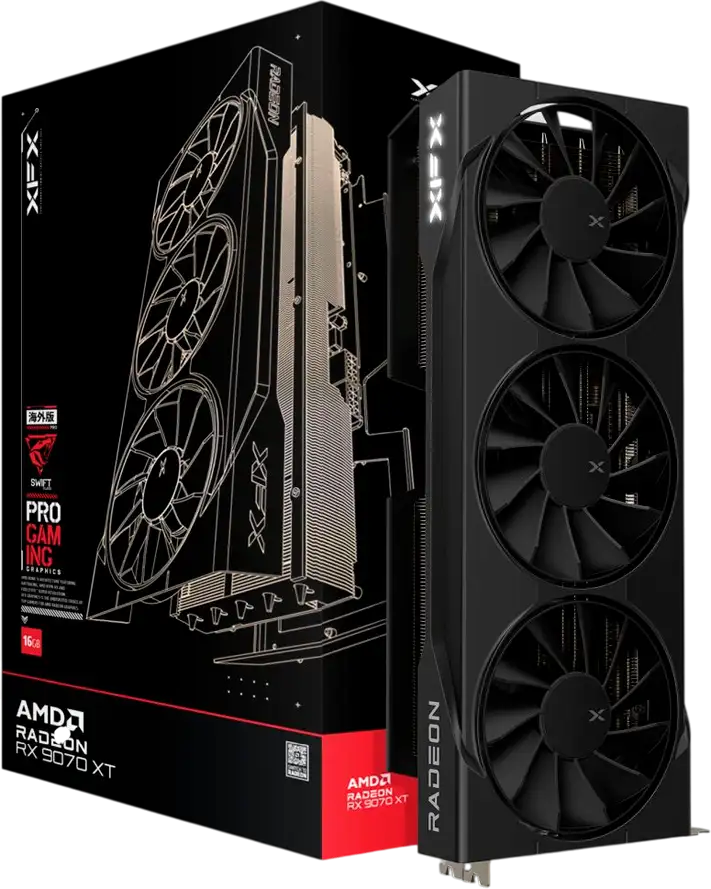 XFX Swift AMD Radeon RX 9070XT Triple Fan 16GB GDDR6 256-bit HDMI 3x DP, SI ONLY RX-97TSWF3BC - Slika 2
