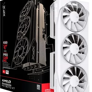 XFX Swift AMD Radeon RX 9070XT White Triple fan Gaming Edition with 16GB GDDR6 HDMI 3xDP, AMD RDNA 4 RX-97TSWF3W9
