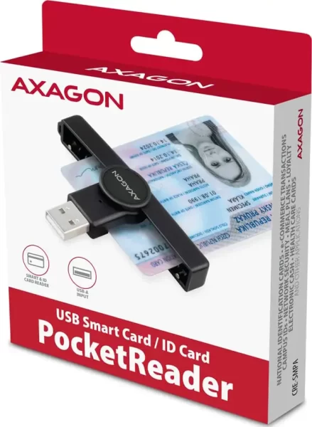 Čitač pametnih kartica AXAGON CRE-SMPA USB 2.0 Pocket Reader