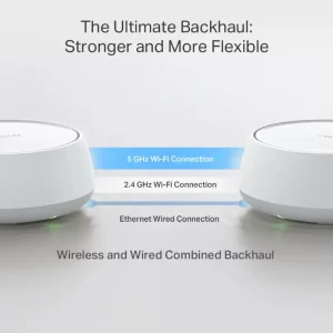 BE5000 Whole Home Mesh WiFi 7 System, IEEE 802.11be/ax/ac/n/a 5 GHz, IEEE 802.11ax/n/b/g 2.4 GHz 2-pack, 5 Gbps Dual-Band WiFi, 2.5 Gbps Wired Connections, Multi-Link Operation, Seamless AI-Driven Roa