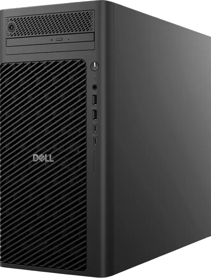 Dell Pro Max T2 Tower, 500W, Intel Core Ultra 7 265 (30MB, 20C up to 5.3 GHz), 32GB (2x16GB) DDR5 5600 MT/s, M.2 1TB SSD TLC PCIe Gen4, RTX 2000, 16GB, 4x mDP to DP, SD CR, DP/HDMI/USB-C/USB-A/RJ-45,