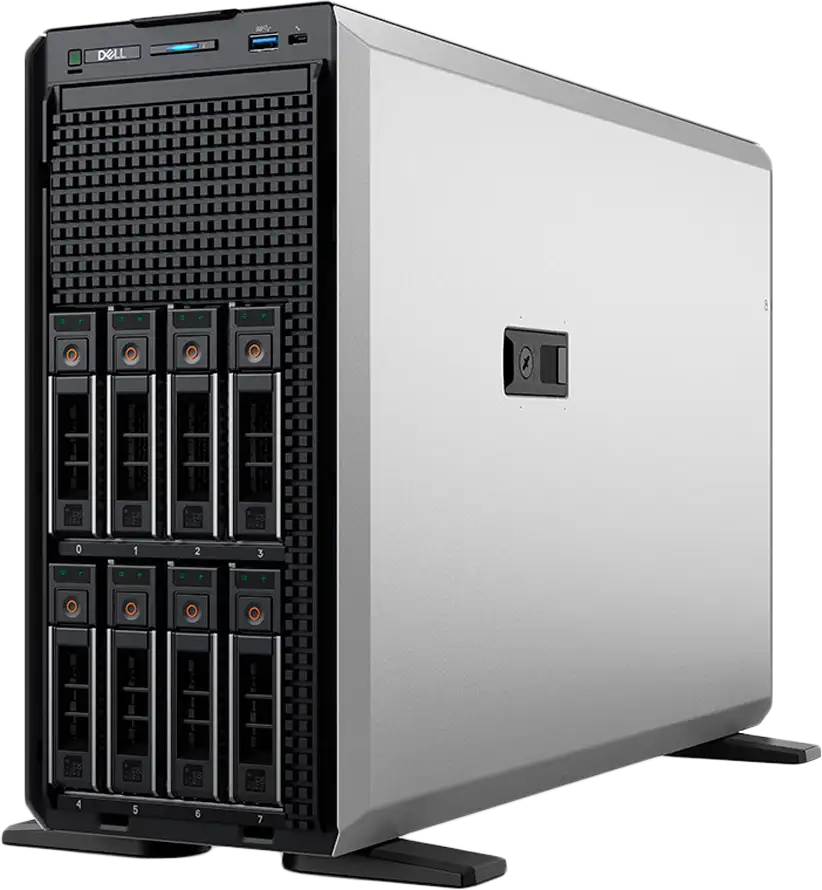 DELL EMC PowerEdge T360, 8x3.5",Intel Xeon 6 Performance 6333P 3.1G, 6C/12T, 32GB UDIMM, 5600MT/s, 480GB SSD SATA RI 6Gbps 512e, PERC H755, iDRAC SM Not Installed, Dual RPS 700W, BCM 5720 1GbE, TPM 2