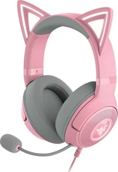 Razer Kraken Kitty V2 - USB Headset with RGB Kitty Ears - Quartz Edition - FRML,(RZ04-04730200-R3M1)