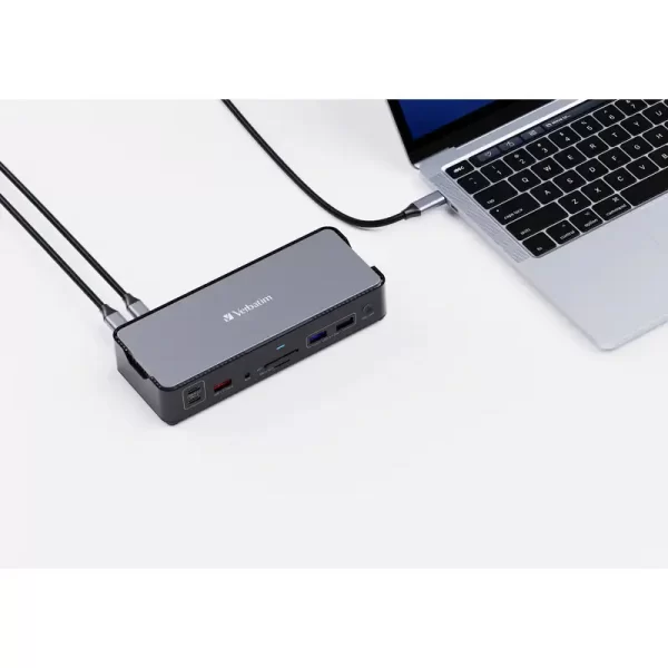 Verbatim CDS-15 portni USB-C Pro Docking Station 2 x HDMI | DP | RJ45 | USB-A 3.1 | 2 x USB-A 3.0 | USB-A 2.0 | 2 x USB-C® 3.1 | SD | microSD | Audio | USB-C PD | USB-C Host,32171