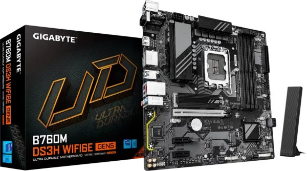 GIGABYTE B760M DS3H WF6E GEN5, s1700, 4x DDR5, mATX