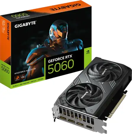 GIGABYTE Video Card NVidia GeForce RTX 5060 WINDFORCE MAX OC 8G, 8GB GDDR7, PCI-E 5.0, 3xDP, 1xHDMI,GV-N5060WF2MAX OC-8GD