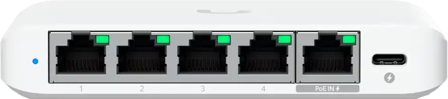 Ubiquiti 5-port 2.5G switch that can be powered with PoE or a USB-C adapter; 4x 2.5 GbE ports, 2.5 GbE PoE input port for power - Slika 3