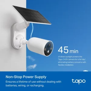 TP-Link Tapo C425 KIT, Smart Wire-Free Security Camera and Solar Panel, 2K QHD