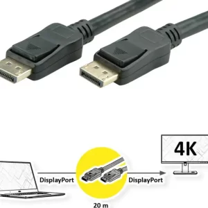 Roline VALUE DisplayPort kabel v1.2 aktivni, M/M, 20m, crni