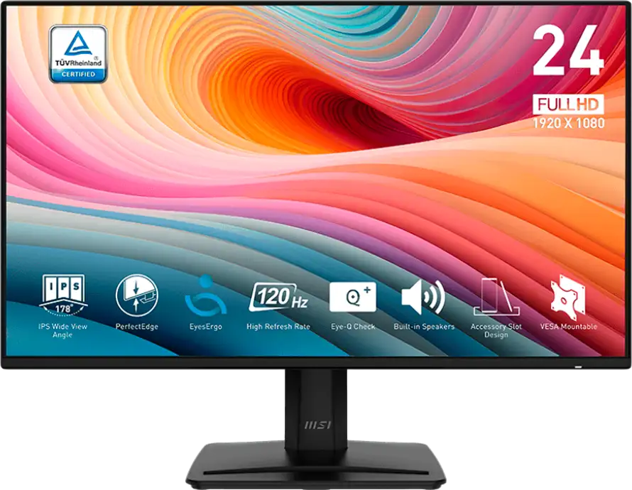 MSI PRO MP242A Professional Business Monitor, 23.8" 120Hz, FHD (1920x1080) 16:9, IPS Anti-glare, 1ms/4ms, 300nits, 1000:1, 178/178, Adaptive-Sync, Tilt, 1x D-Sub(VGA), 1x HDMI, 1x DP, Speakers - Slika 2