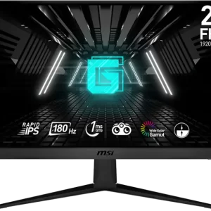MSI G2412F Gaming Monitor, 24" 180Hz, FHD (1920x1080) 16:9, Rapid IPS Anti-glare, 1ms, 300nits, 1000:1, 178°/178°, Adaptive Sync, Adjustable Stand, 1x DP, 2x HDMI, 3Y Warranty