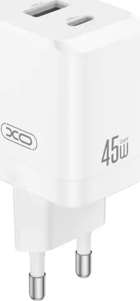 KUĆNI PUNJAČ XO CE36 45W GAN FAST 1*USB-C 45W / 1* USB-A 18W BIJELI