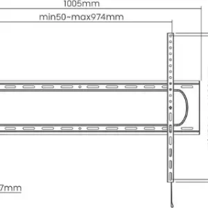 Manhattan TV nosač zidni 60"-120" do 120kg, crni