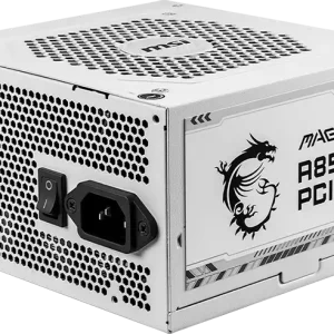 MSI MAG A850GL PCIE5, 850W, 80 Plus Gold, 120mm Fluid Dynamic Bearing Fan, Protections: OCP/OVP/OPP/OTP/SCP, Dimensions: 150mmx140mmx86mm, 7Y Warranty