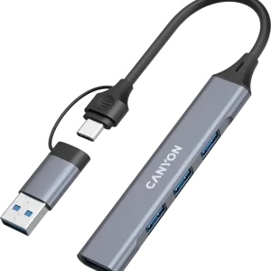 CANYON hub DS-02 4in1 USB-A/C Grey