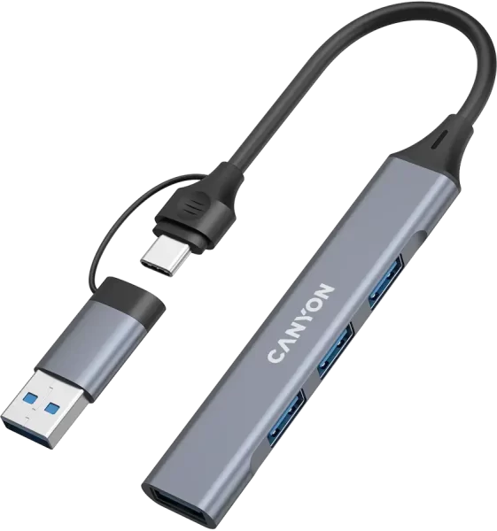 CANYON hub DS-02 4in1 USB-A/C Grey