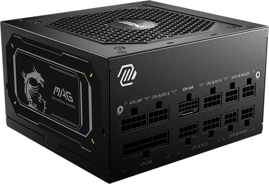 MSI PSU MAG A750GL PCIE5 II, 750W 80Plus Gold, 120mm Fan Active PFC, Fully Modular, 12VHPWR, ATX 3.1, PCIe 5.1, OVP, OCP, OTP, OPP, SCP, UVP, 100-240Vac, 47Hz-63Hz Input Frequency, ATX, 7Y, Black - Slika 2