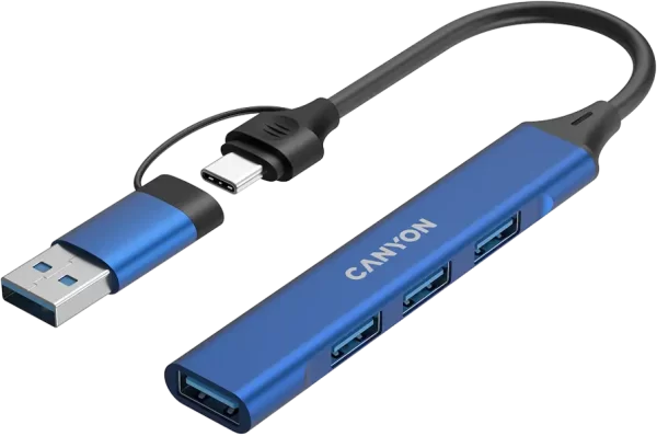 CANYON hub DS-02 4in1 USB-A/C Blue