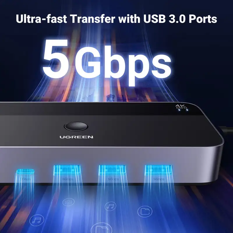 UGREEN KWM switch 3x HDMI, 2x USB-C, 3x USB-A,2x USB-B - Slika 7