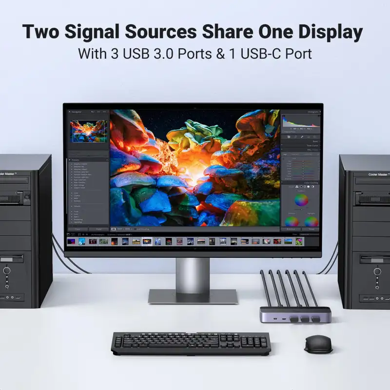 UGREEN KWM switch 3x HDMI, 2x USB-C, 3x USB-A,2x USB-B - Slika 5