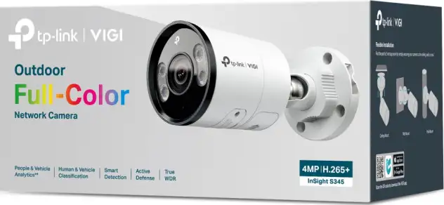 TP-Link VIGI InSight S345 Full color kamera 2K 4MP, Pan/Tilt/Rotation, H.265+,4mm leća, RJ45, Night Vision, microSD, dvosmjerni audio, detekcija pokreta, vodootporna IP67, VIGI app - Slika 2
