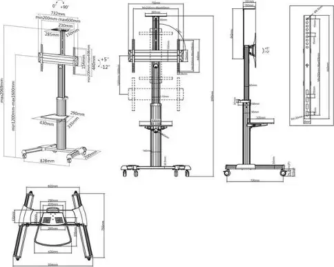 Manhattan pokretni podni stalak 37"-86",50 kg, Al