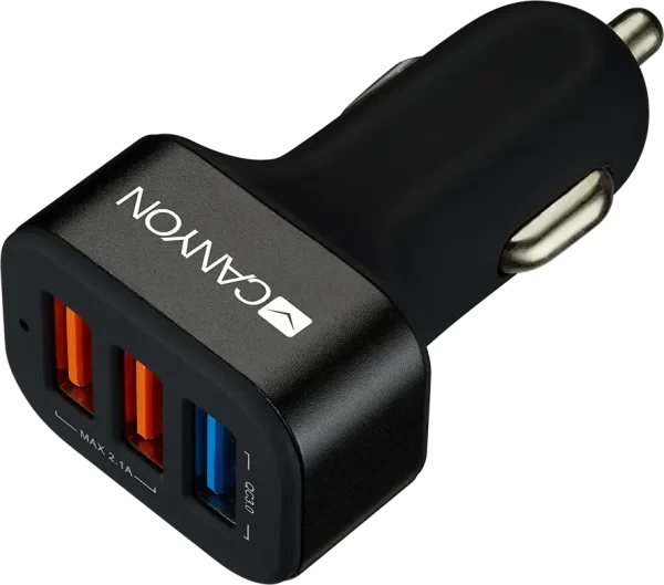 CANYON car charger C-07 QC 3.0 2.4A/3USB-A Black, CNE-CCA07B