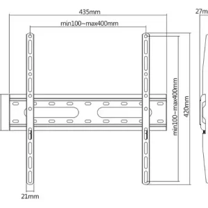 Manhattan TV nosač zidni 32"-55" do 45kg, crni