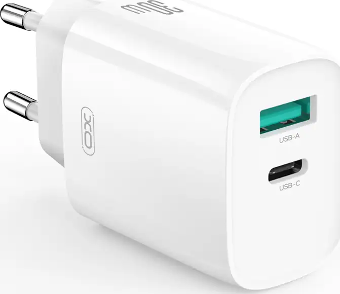 KUĆNI PUNJAČ XO CE30 30W USB + TIP C FAST BIJELI