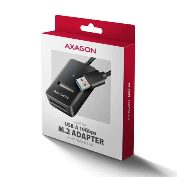 HDD DOD Ladica SATA & NVMe -> USB-A 3.2 Gen2, ADM2-AM, AXAGON
