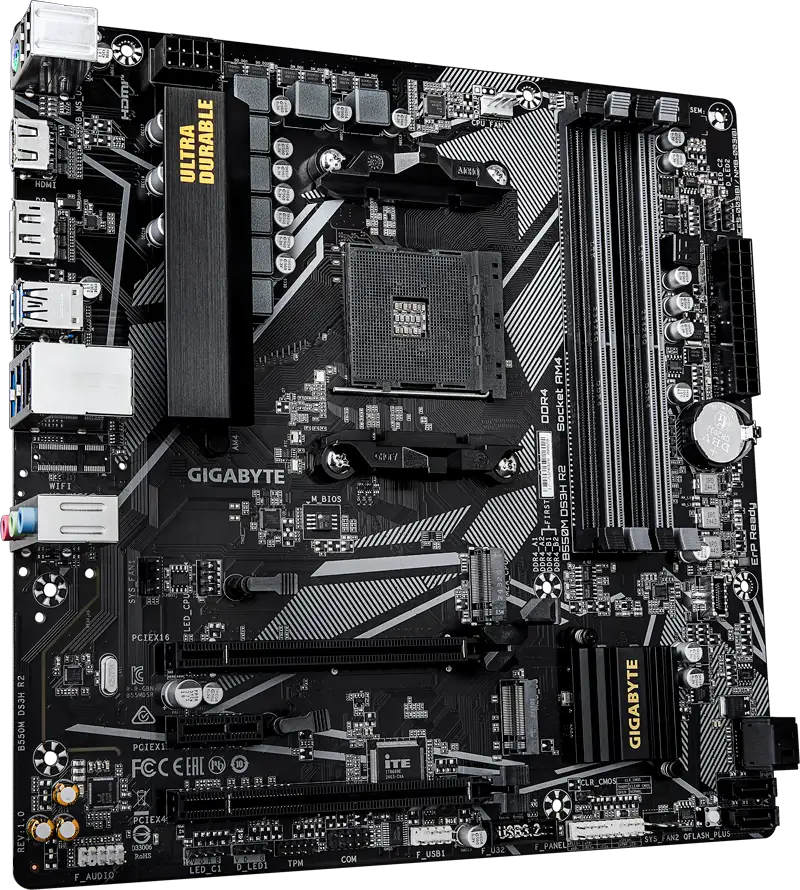 GIGABYTE B550M DS3H R2, AM4, 4x DDR4, mATX , B550M DS3H R2 - Slika 2