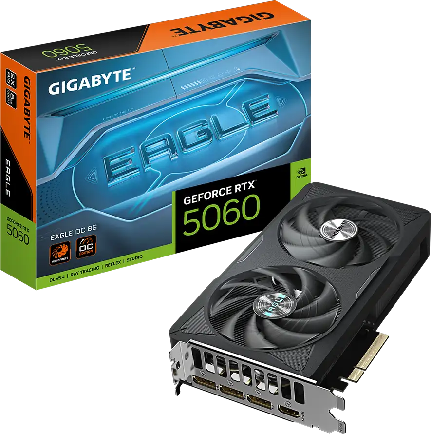 GIGABYTE Video Card NVIDIA GeForce RTX 5060 EAGLE OC 8G (8GB GDDR7/128bit, PCI-E 5.0, 1x 8Pin Power connector, Recommended PSU 450W, 3xDP, 1x HDMI, Retail), GV-N5060EAGLE OC-8GD - Slika 2