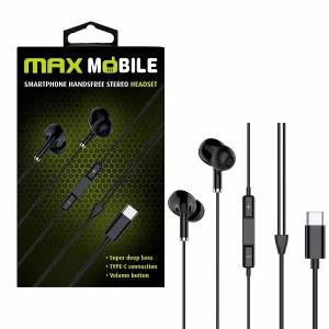 MAXMOBILE SLUŠALICE HANDSFREE WE08TYPE-C crna, 3858894344840