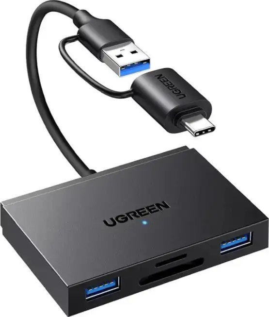 UGREEN 4-portni USB-C/A HUB 2xUSB-A, 1xSD, 1xTF, sivi - Slika 2